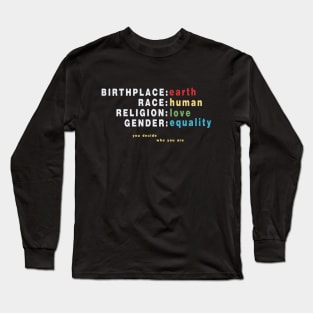 humanity design Long Sleeve T-Shirt